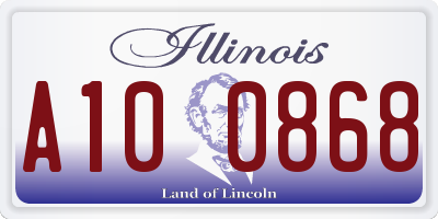 IL license plate A100868