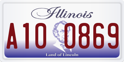 IL license plate A100869