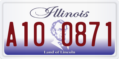 IL license plate A100871