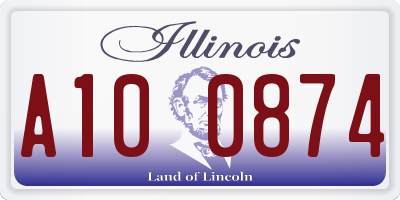 IL license plate A100874