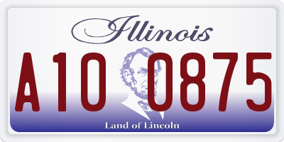 IL license plate A100875