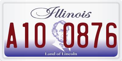 IL license plate A100876
