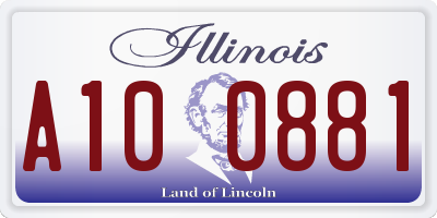 IL license plate A100881