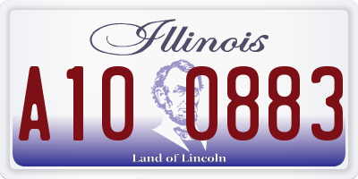 IL license plate A100883