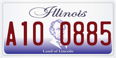 IL license plate A100885