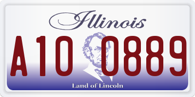 IL license plate A100889