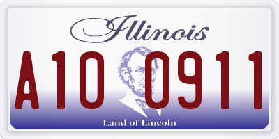 IL license plate A100911