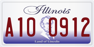 IL license plate A100912