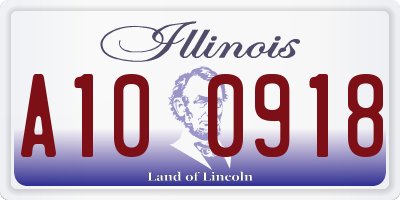 IL license plate A100918
