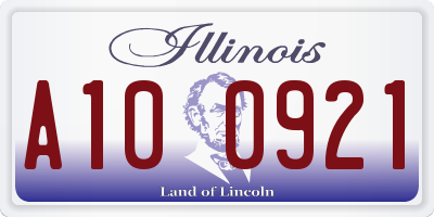 IL license plate A100921