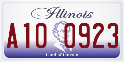 IL license plate A100923