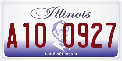 IL license plate A100927
