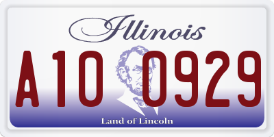 IL license plate A100929
