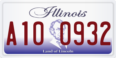 IL license plate A100932