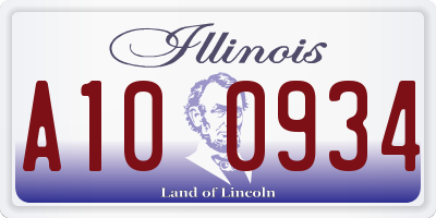 IL license plate A100934