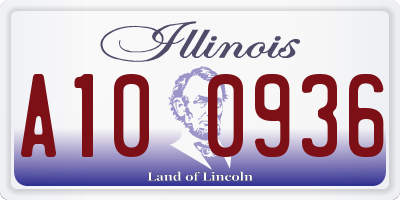 IL license plate A100936