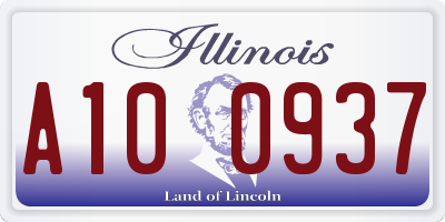 IL license plate A100937