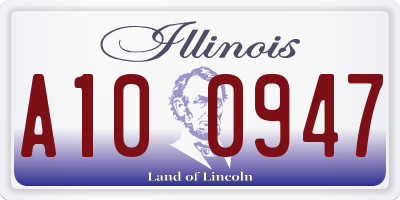 IL license plate A100947