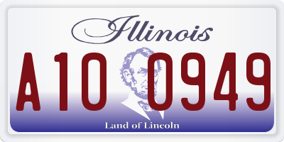 IL license plate A100949