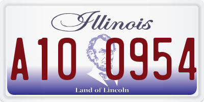 IL license plate A100954