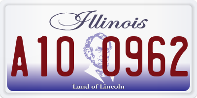 IL license plate A100962