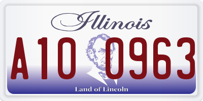 IL license plate A100963