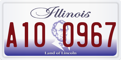 IL license plate A100967