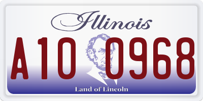 IL license plate A100968