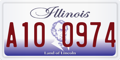 IL license plate A100974