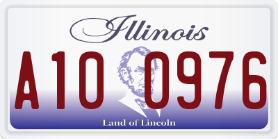 IL license plate A100976