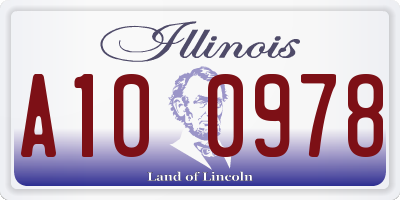 IL license plate A100978