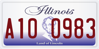 IL license plate A100983