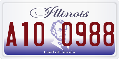 IL license plate A100988