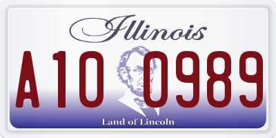 IL license plate A100989