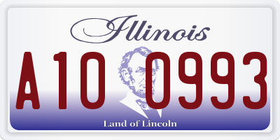 IL license plate A100993