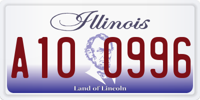 IL license plate A100996