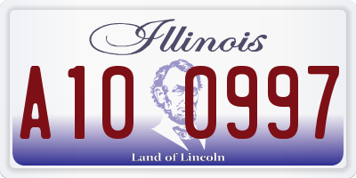IL license plate A100997