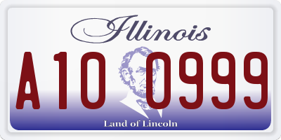 IL license plate A100999