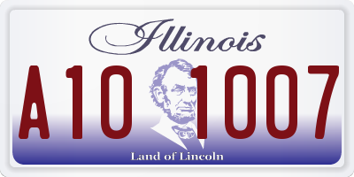 IL license plate A101007
