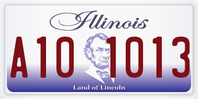 IL license plate A101013
