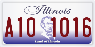 IL license plate A101016
