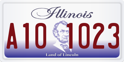 IL license plate A101023
