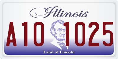IL license plate A101025