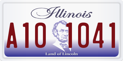 IL license plate A101041