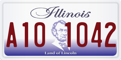 IL license plate A101042