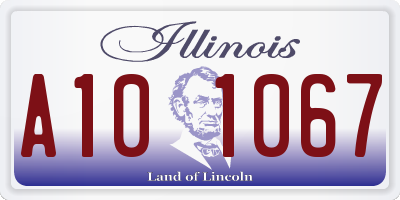 IL license plate A101067