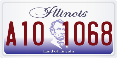IL license plate A101068