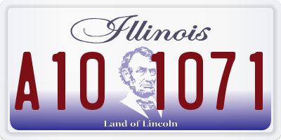 IL license plate A101071