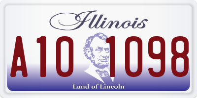 IL license plate A101098