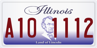 IL license plate A101112